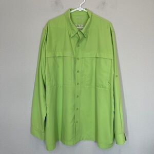 Gameguard Outdoors Shirt Men's 2XL Green Button Down Long Sleeve Vented Fishing